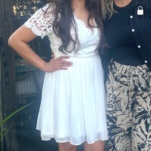 LuLus White Lace Dress